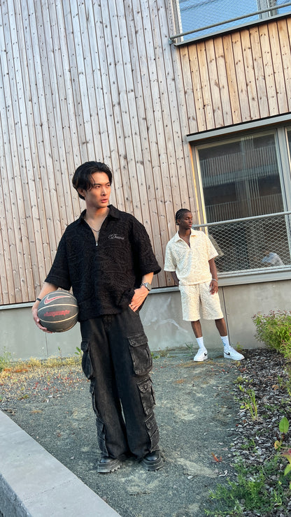 ''Paizley'' | Charcoal Quarter-Zip Shirt