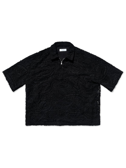 ”Paizley” Quarter-Zip Shirt charcoal