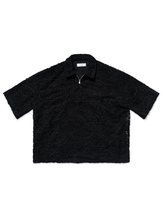 ”Paizley” Quarter-Zip Shirt charcoal